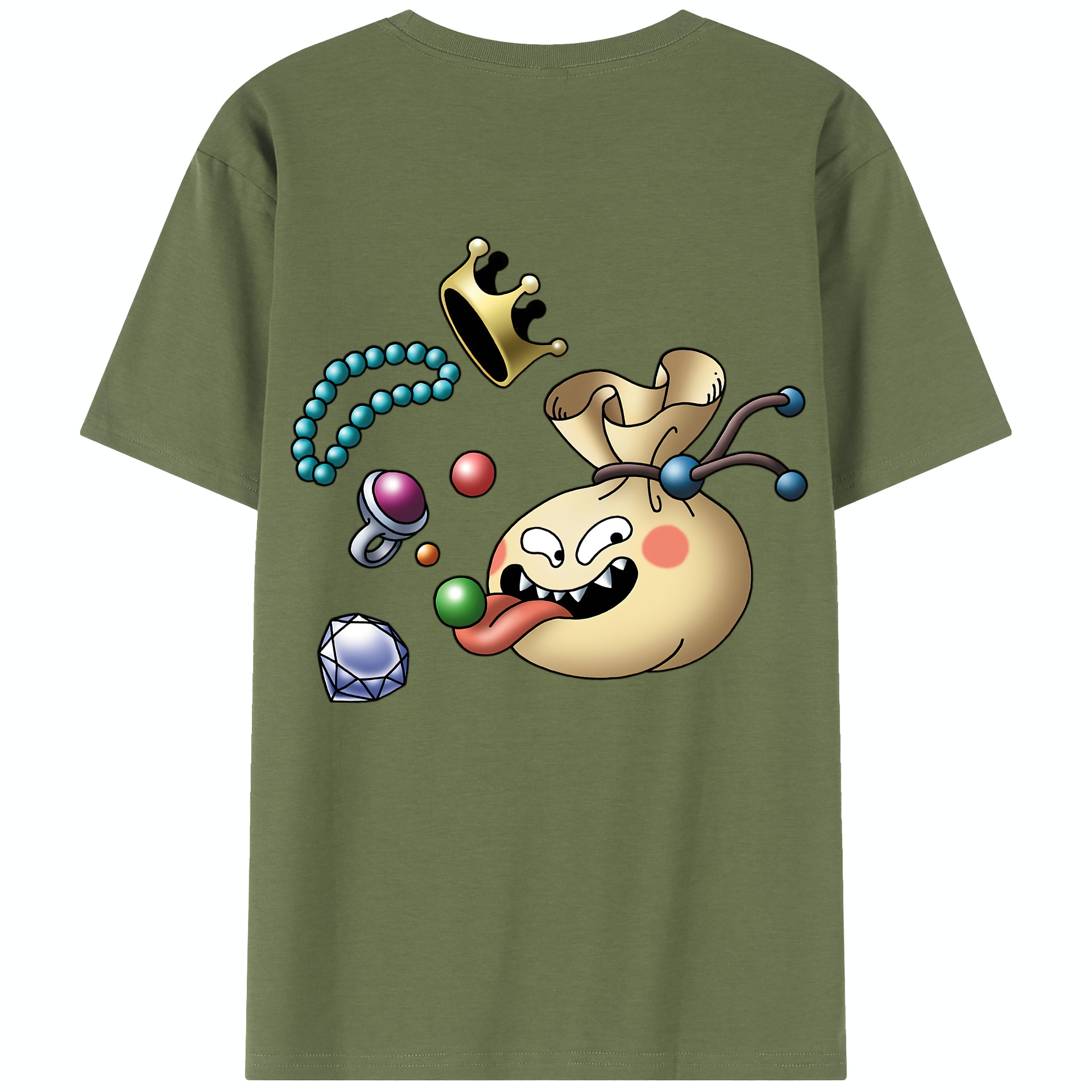 （画像用） ドラゴンクエスト Doragon Kuesuto Dragon Quest 綿100％半袖Tシャツ（背面プリント）